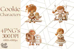 Gingerbread People Clipart PNG, Cute Cartoon Holiday Product Image 1