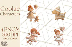 Gingerbread People Clipart PNG, Cute Cartoon Holiday Product Image 1