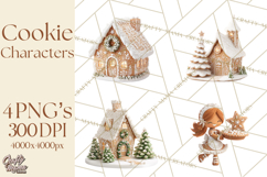 Gingerbread People Clipart PNG, Cute Cartoon Holiday Product Image 1