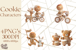 Gingerbread People Clipart PNG, Cute Cartoon Holiday Product Image 1