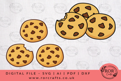 Cute Chocolate Chip Cookies Clipart SVG Bundle Product Image 1
