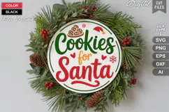 Cookies For Santa SVG | Christmas Round Sign SVG | Xmas SVG Product Image 1