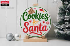 Cookies For Santa SVG | Christmas Round Sign SVG | Xmas SVG Product Image 2