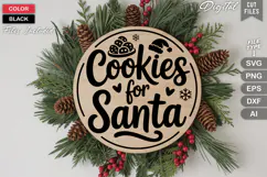 Cookies For Santa SVG | Christmas Round Sign SVG | Xmas SVG Product Image 3