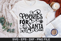 Cookies For Santa SVG - Funny Christmas Dog Saying Design Product Image 1