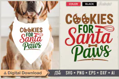 Cookies for Santa Paws SVG | Christmas Dog Bandana SVG Product Image 1