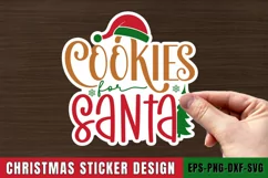 Cookies For Santa Stickers SVG , Christmas SVG Design Product Image 1
