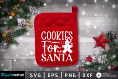 Cookies for santa SVG, Christmas Pot holder SVG Design Product Image 1
