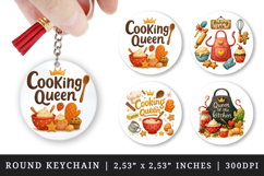 Cooking and Baking round keychain sublimation design Product Image 1