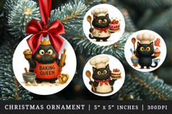 Cooking and Baking round ornaments sublimation design Product Image 1