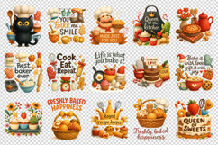 Cooking and Baking clipart printable sublimation bundle png Product Image 3