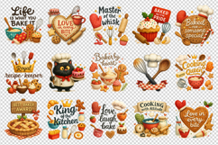 Cooking and Baking clipart printable sublimation bundle png Product Image 4