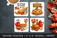 Cooking and Baking square coaster sublimation design Product Image 1