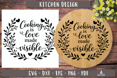 Cooking Is Love SVG Kitchen Cutting Board