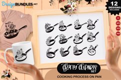 Cooking Process On Pan Clipart set Product Image 1