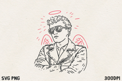 Cool Angel Boy SVG PNG | Trendy Valentine Cupid Illustration Product Image 1