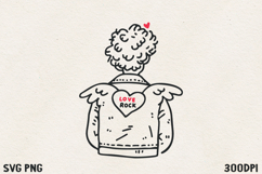 Cool Angel Back View SVG PNG | Love Rock Valentine Product Image 1