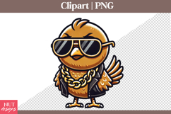 Cool Gangsta Bird Clipart Rocker Bird with sunglasses Product Image 1