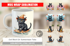 Mug Wrap Cool Cat Summerween Product Image 1
