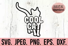 Cool Cat SVG - Cat Mom - Cat Face Cut File - Funny Cat SVG Product Image 1