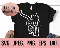 Cool Cat SVG - Cat Mom - Cat Face Cut File - Funny Cat SVG Product Image 2