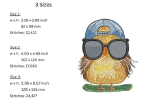 Colorful Bird Embroidery Design - Cool Chick Pattern Product Image 2