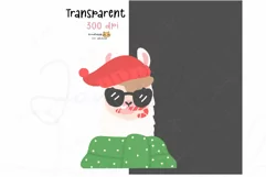 Kawaii Christmas Llama Clipart | Cute Festive Digital Art Product Image 3