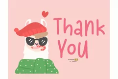 Kawaii Christmas Llama Clipart | Cute Festive Digital Art Product Image 4