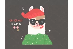 Kawaii Christmas Llama Clipart | Cute Festive Digital Art Product Image 1