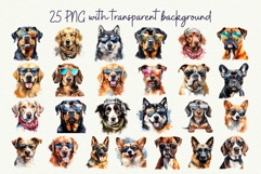 Cool Dogs Sunglasses Cute Dog Breed Clipart Watercolor Dog Product Image 2
