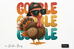 Cute Kids Gobble Turkey PNG Product Image 3