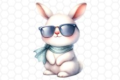 Cool Easter Bunny Watercolor Clipart Easter PNG Design