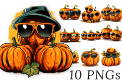 Cool Jack O’Lantern PNG Bundle 10 Designs Product Image 1