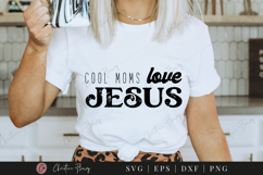 Cool Moms Love Jesus SVG PNG | Boho Christian PNG Product Image 5