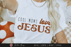 Cool Moms Love Jesus SVG PNG | Boho Christian PNG Product Image 4