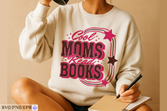 Cool Moms Read Books Mama Mom Mother SVG PNG T-shirt Design Product Image 3
