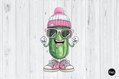Cool Pickle Cartoon Character PNG, Funny Cucumber PNG Product Image 1