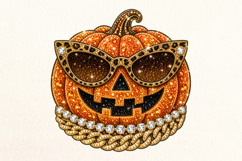 Cool Pumpkin Rhinestone PNG Design Product Image 1