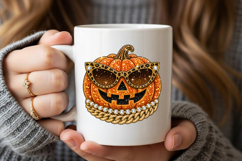 Cool Pumpkin Rhinestone PNG Design Product Image 5