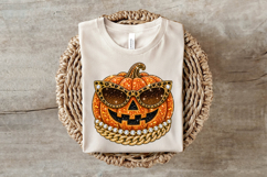 Cool Pumpkin Rhinestone PNG Design Product Image 6