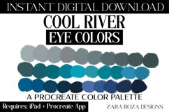 Cool River Eye Colors Procreate Color Palette, 30 Swatches Product Image 1
