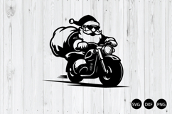 Cool Santa Claus Riding Motorcycle SVG, Santa Claus SVG Product Image 1
