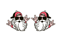 Cool Santa Wearing Glasses Earrings Laser Cut SVG Template Product Image 2