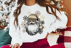 Santa face PNG, Christmas cheetah design Product Image 2