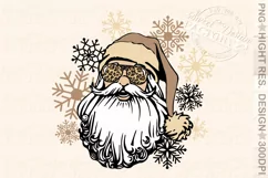 Santa face PNG, Christmas cheetah design Product Image 1