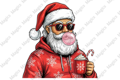 Cool Santa Xmas Art- Santa Christmas PNG Product Image 1