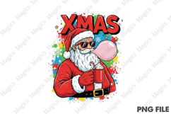 Cool Santa Xmas Art- Santa Christmas PNG Product Image 1