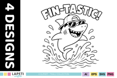 Kids shark vacation t shirt design collection