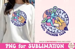 Retro Cool Teachers Club Png, Back To School Sublimation Product Image 1