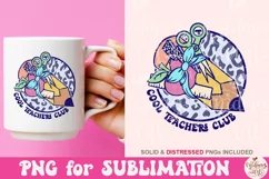 Retro Cool Teachers Club Png, Back To School Sublimation Product Image 2